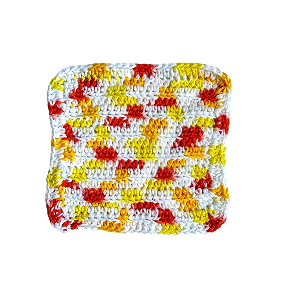 HAND CRAFTED Crocheted Colorful All Purpose 100% Cotton Wash or Dish Cloth - Picture 6 of 6